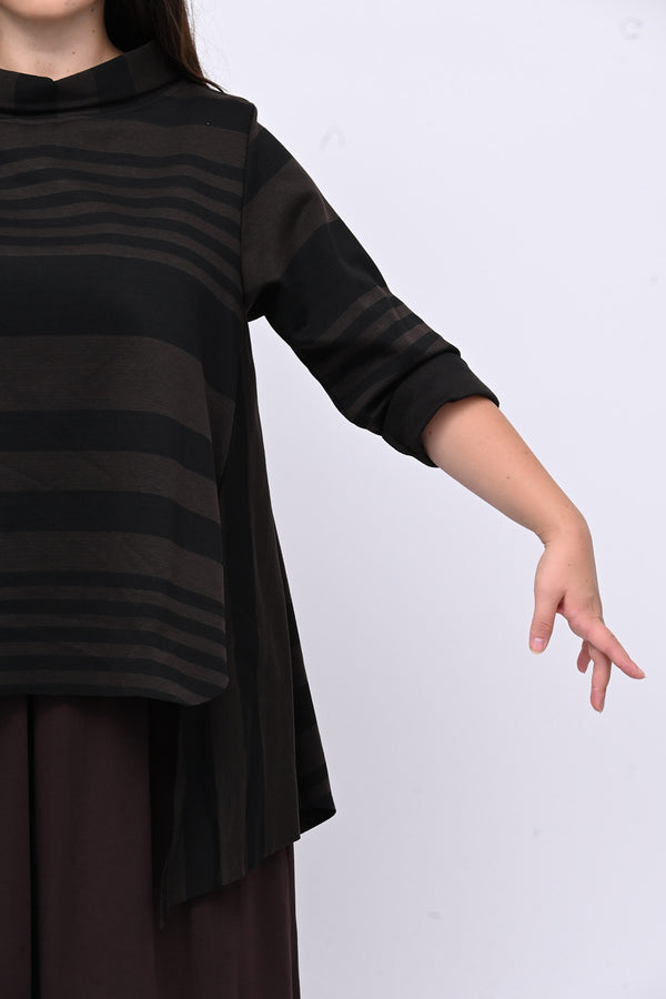 Maglia collo anello orlo vivo - Moro