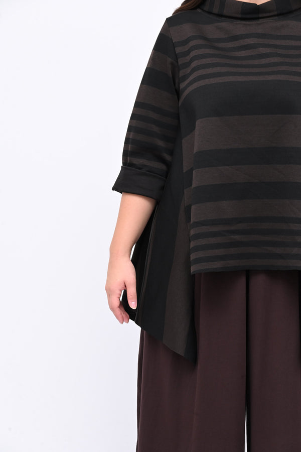 Maglia collo anello orlo vivo - Moro