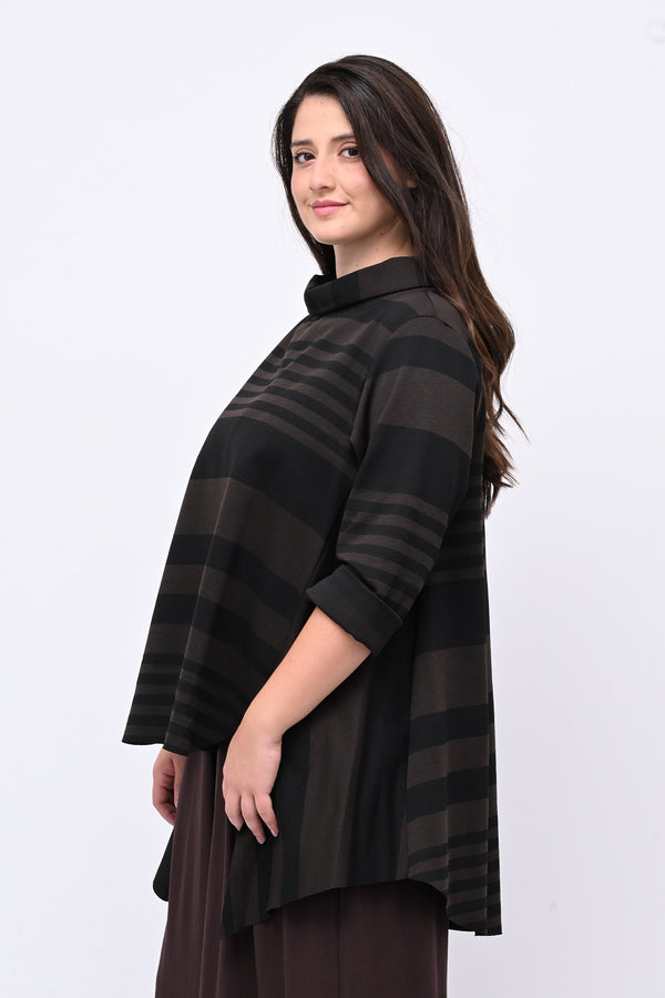 Maglia collo anello orlo vivo - Moro