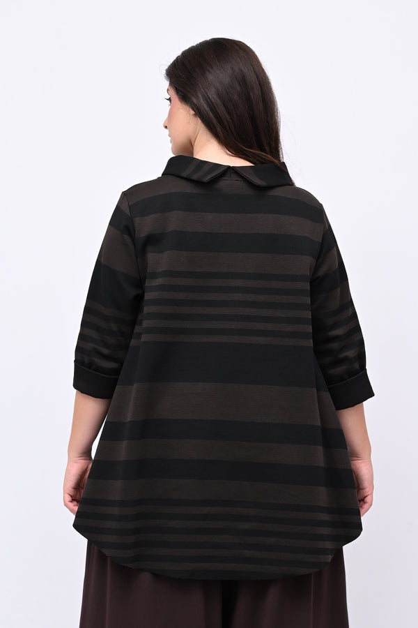 Maglia collo anello orlo vivo - Moro
