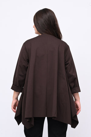 Maglia ruota punte tasca - Moro
