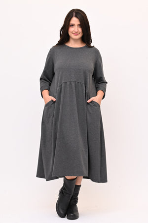 Abito felpa spacco dietro - Grigio