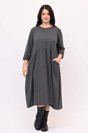 Abito felpa spacco dietro - Grigio