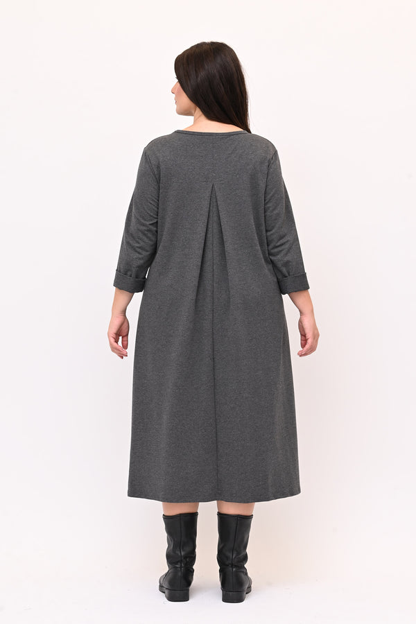 Abito felpa spacco dietro - Grigio
