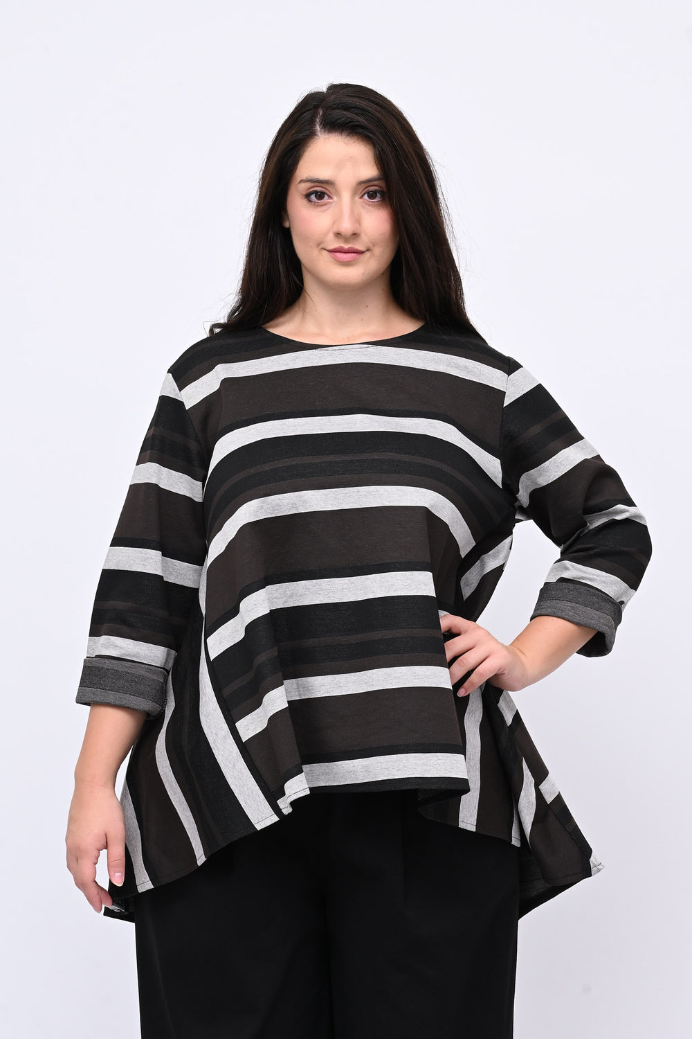 Maglia ruota righe - Moro