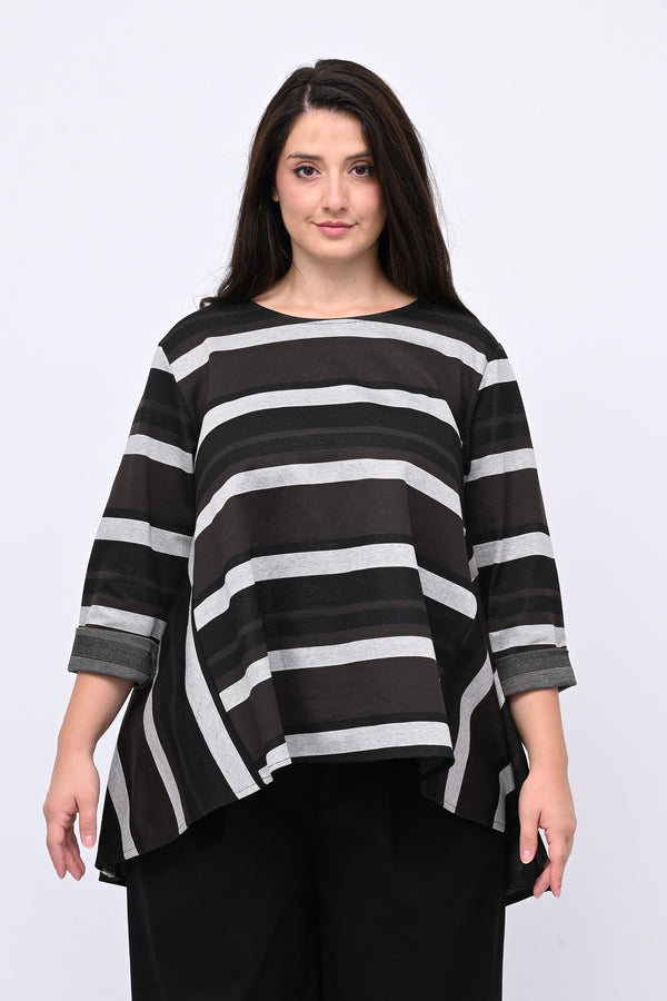 Maglia ruota righe - Moro