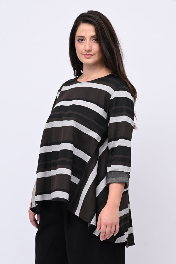 Maglia ruota righe - Moro
