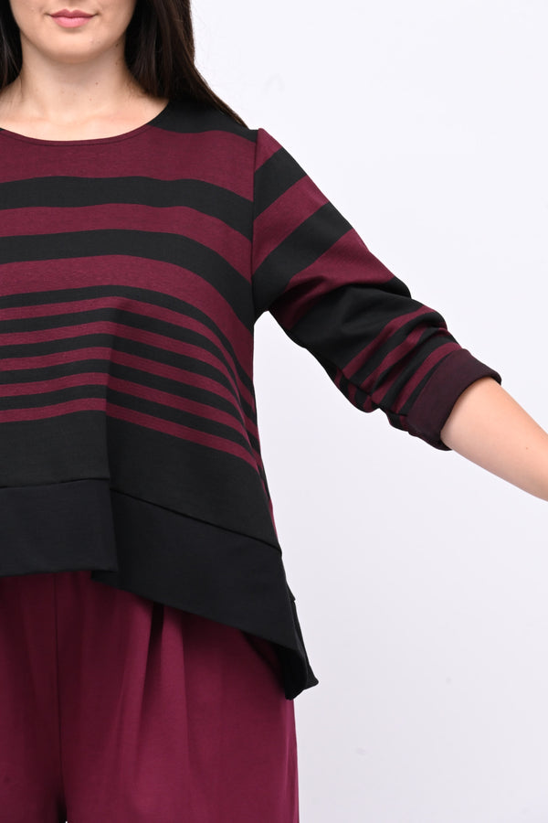 Maglia bordo righe - Vino