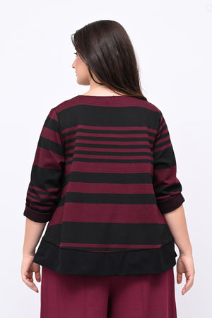 Maglia bordo righe - Vino