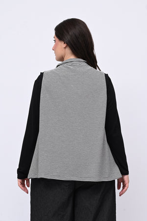 Gilet righe zip - NERO