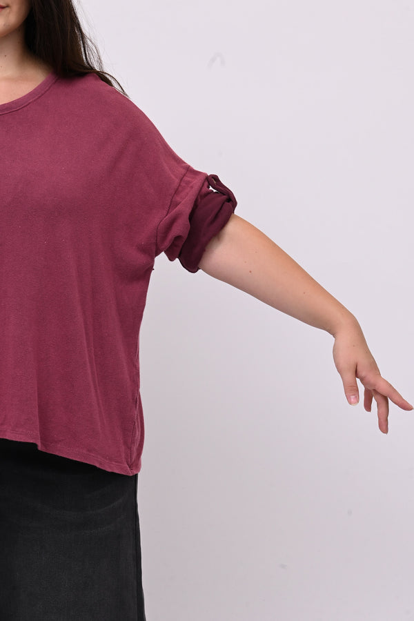 Maglia scatoletta over maltinta - Lampone