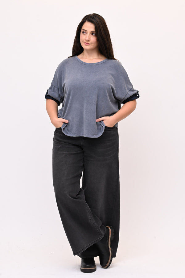Maglia scatoletta over maltinta - Jeans