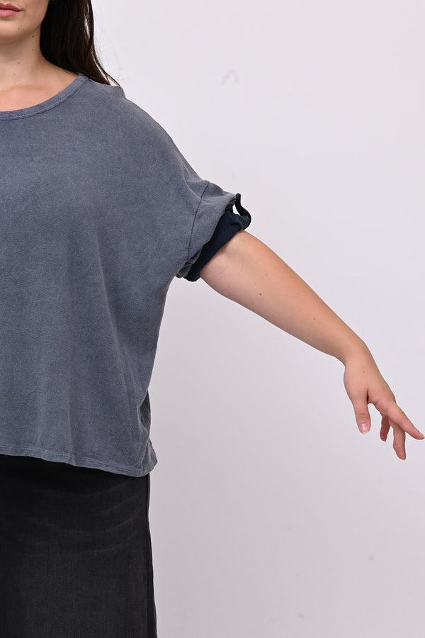 Maglia scatoletta over maltinta - Jeans