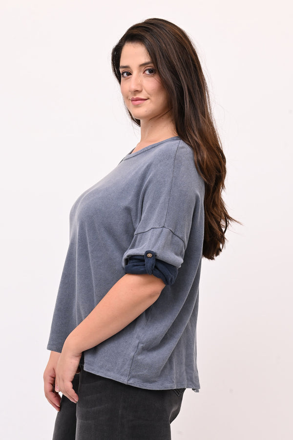 Maglia scatoletta over maltinta - Jeans