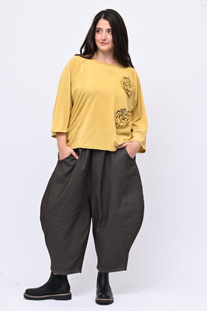 T-shirt fiori stoffa - OCRA