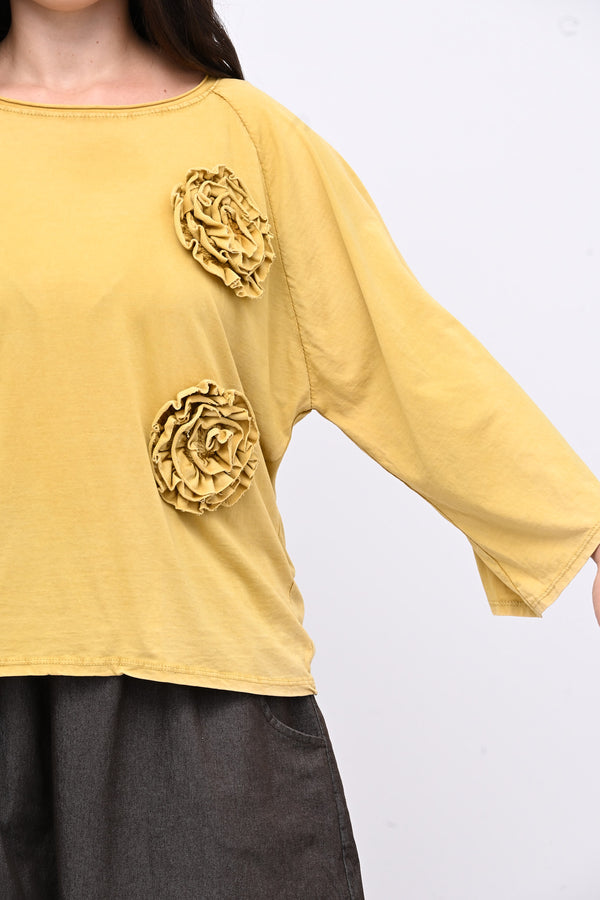 T-shirt fiori stoffa - OCRA