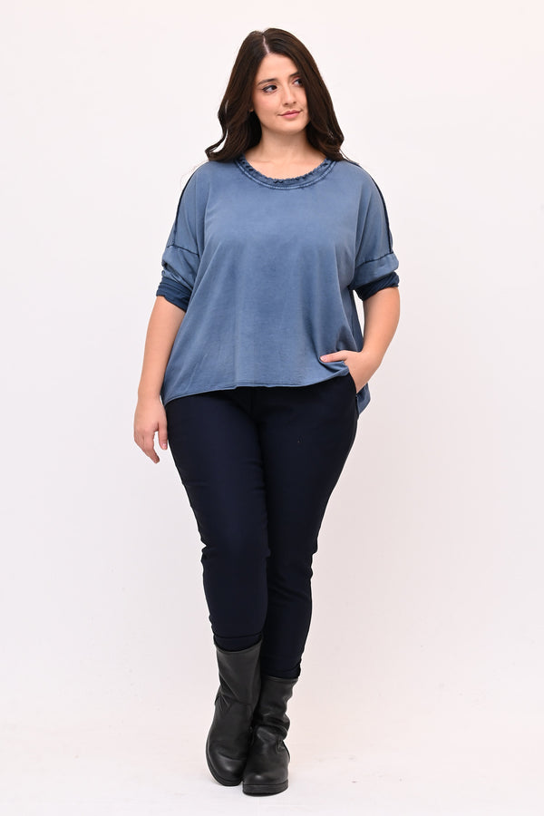 Maglia over arriccio elastico - Jeans