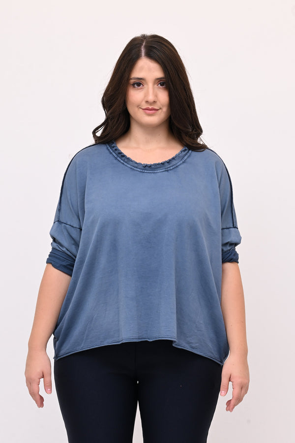 Maglia over arriccio elastico - Jeans