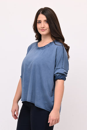 Maglia over arriccio elastico - Jeans