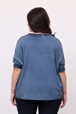 Maglia over arriccio elastico - Jeans