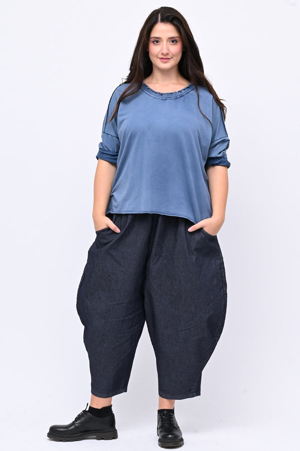 Maglia over arriccio elastico - Jeans