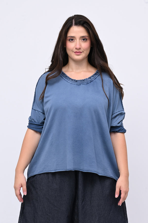 Maglia over arriccio elastico - Jeans