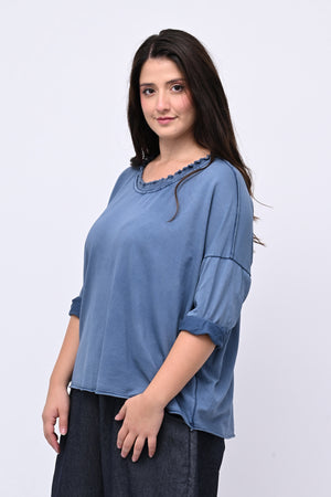 Maglia over arriccio elastico - Jeans