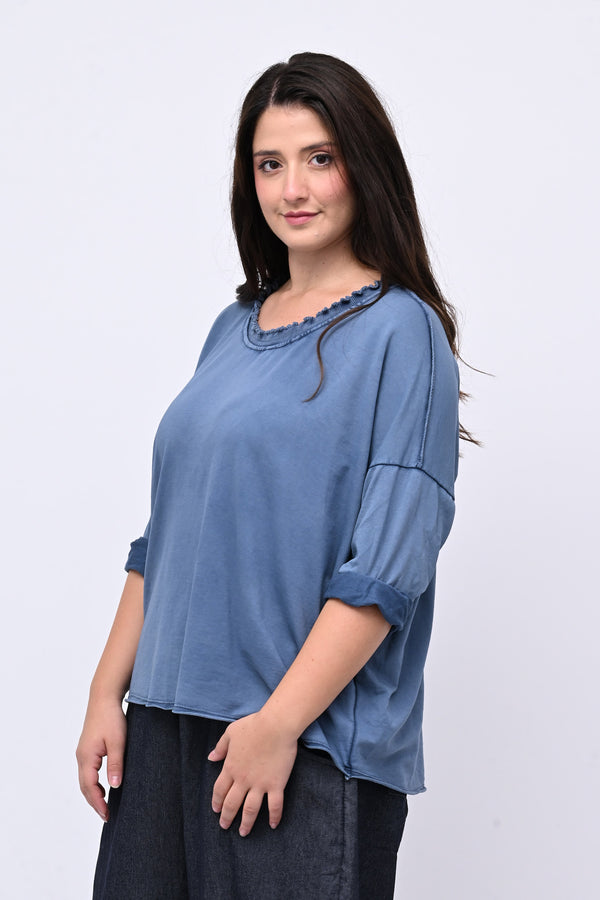 Maglia over arriccio elastico - Jeans