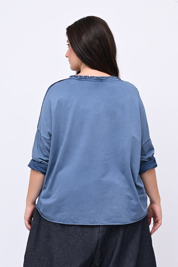 Maglia over arriccio elastico - Jeans
