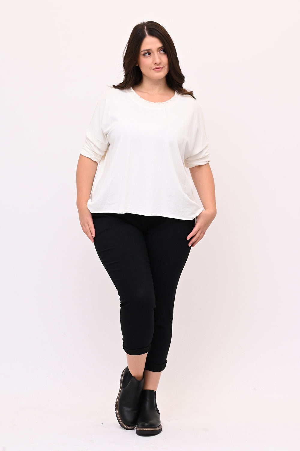 Pantaleggins bengalina liscio - Nero