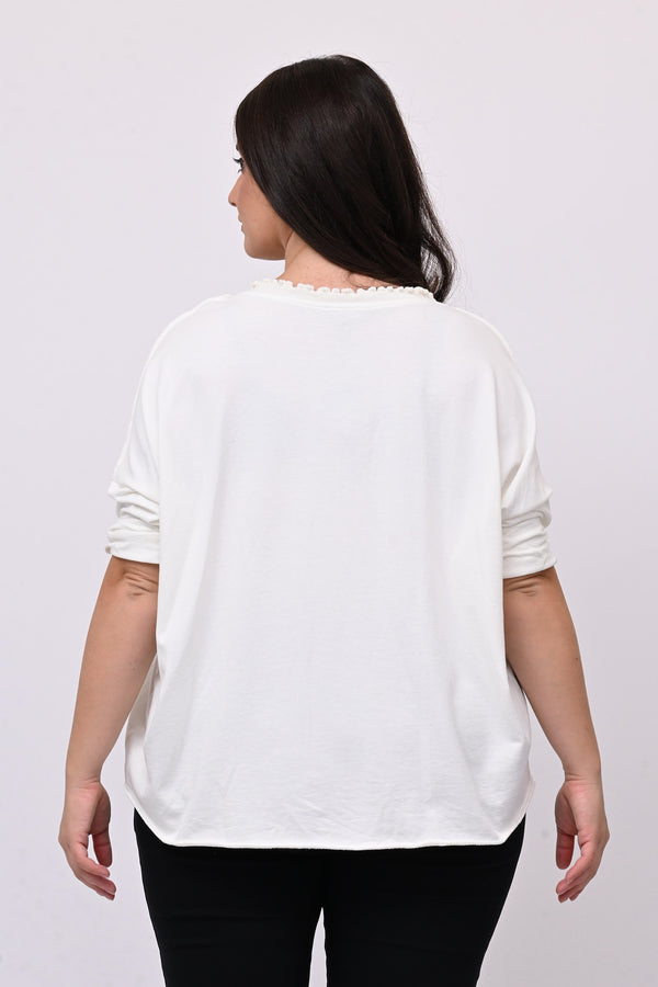 Maglia over arriccio elastico - Burro
