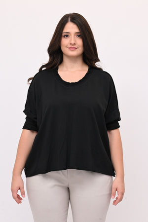 Maglia over arriccio elastico - Nero