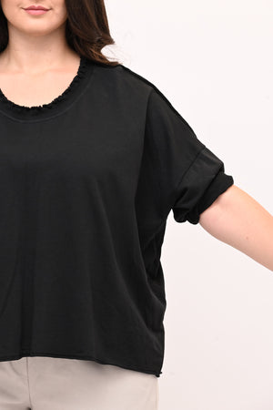 Maglia over arriccio elastico - Nero