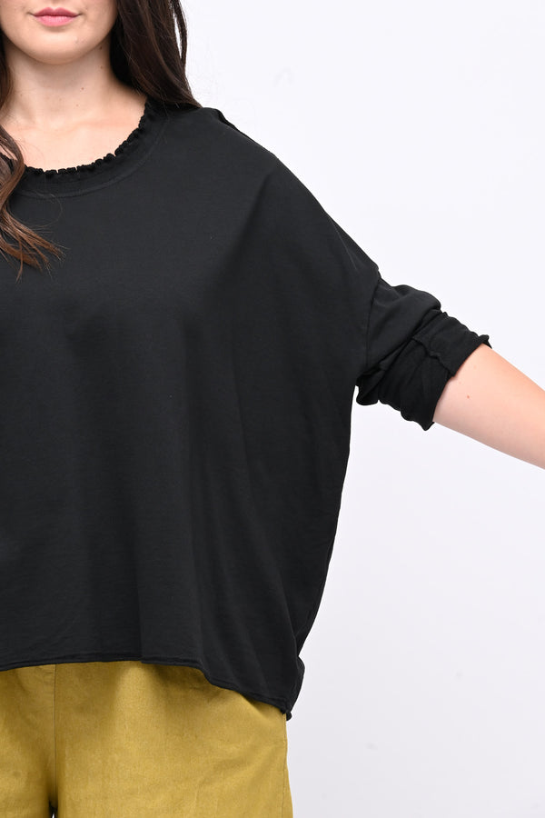 Maglia over arriccio elastico - Nero