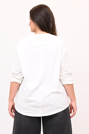 Maglia V bottone - Burro
