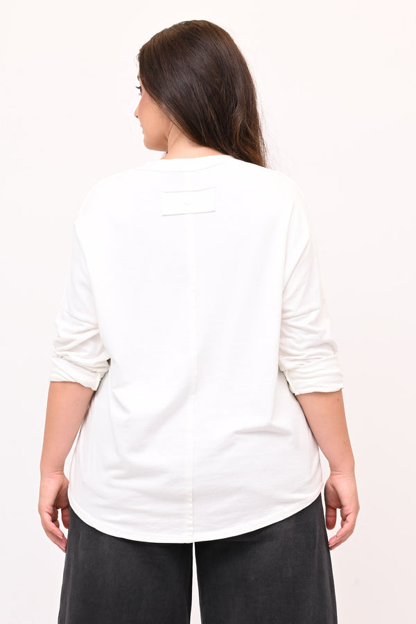 Maglia V bottone - Burro