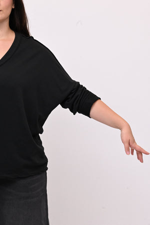 Maglia V bottone - Nero