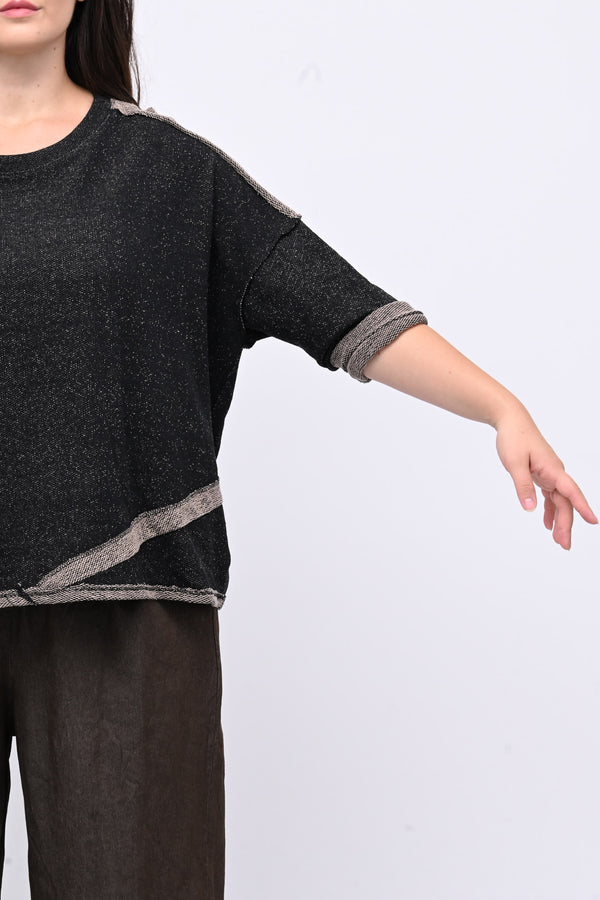 Maglia scatola sale e pepe - Nero