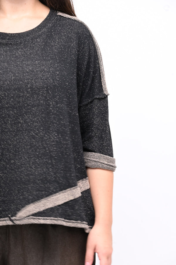 Maglia scatola sale e pepe - Nero