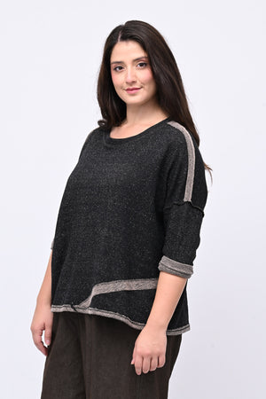 Maglia scatola sale e pepe - Nero