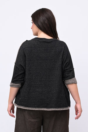 Maglia scatola sale e pepe - Nero