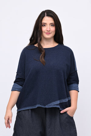 Maglia scatola sale e pepe - Blu