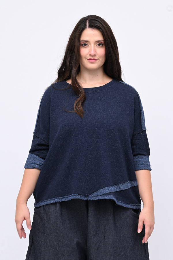 Maglia scatola sale e pepe - Blu