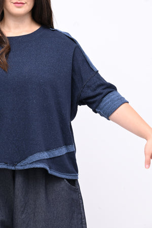 Maglia scatola sale e pepe - Blu