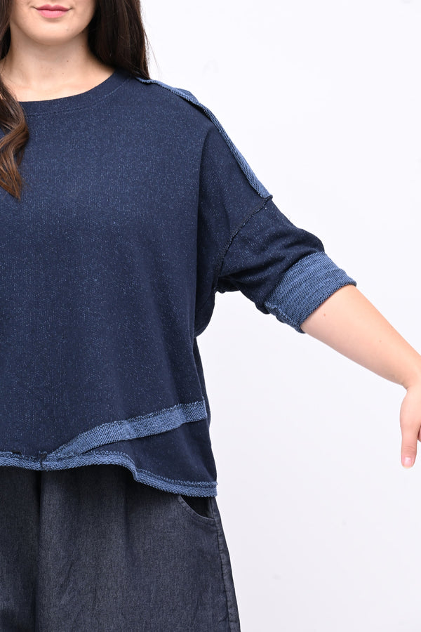 Maglia scatola sale e pepe - Blu