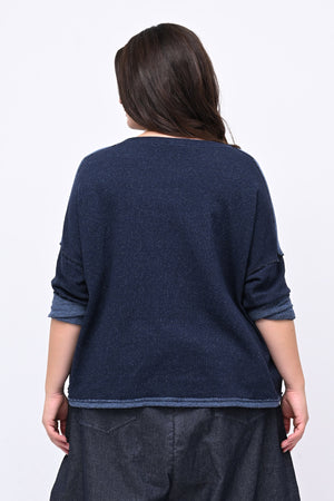 Maglia scatola sale e pepe - Blu
