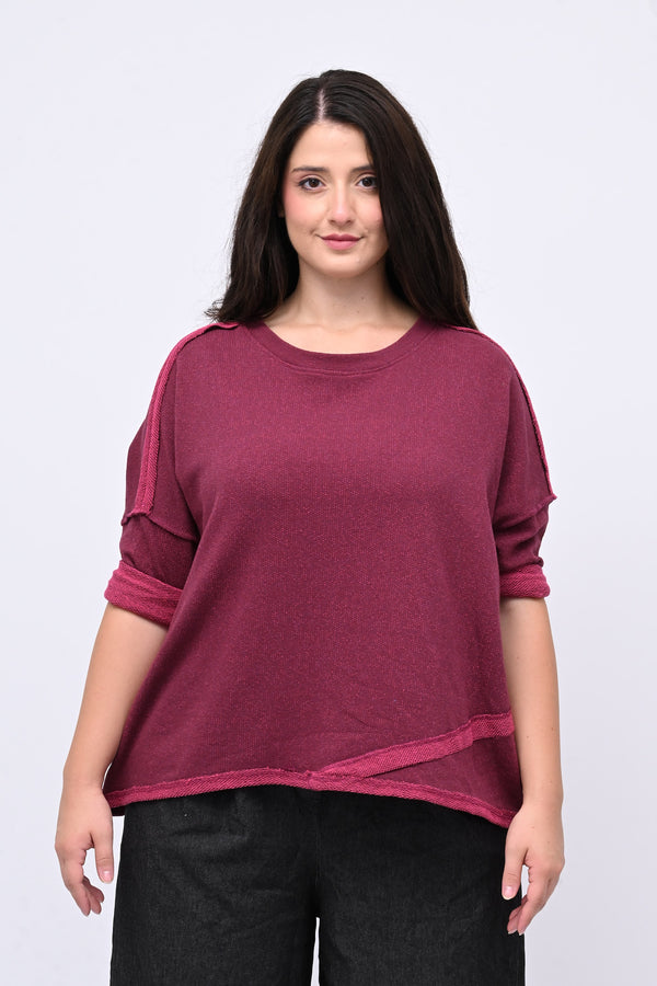 Maglia scatola sale e pepe - Lampone