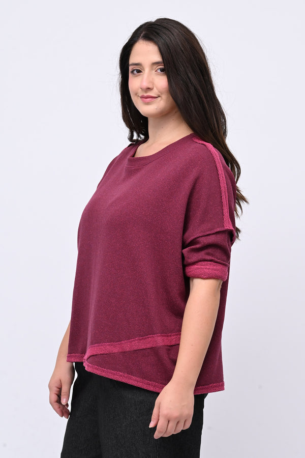 Maglia scatola sale e pepe - Lampone