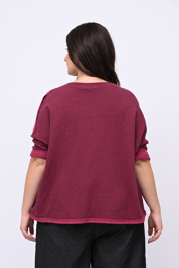 Maglia scatola sale e pepe - Lampone