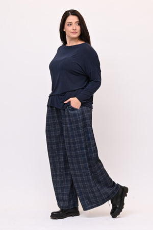 Pantapalazzo jacquard - Blu